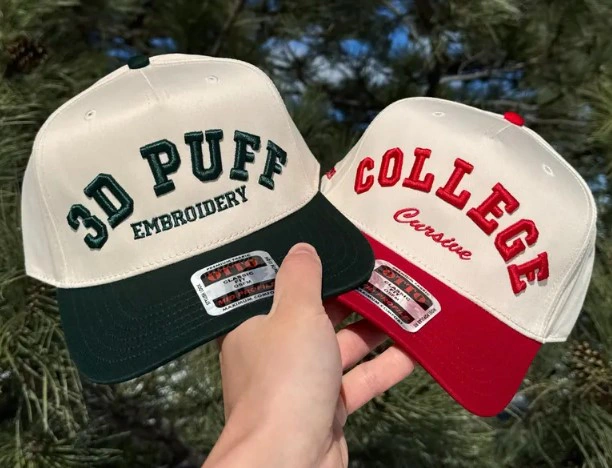 3D puff & college cap embroidery (3D puff / cap embroidery) embroidery digitizing sample by Tajima Digitizer